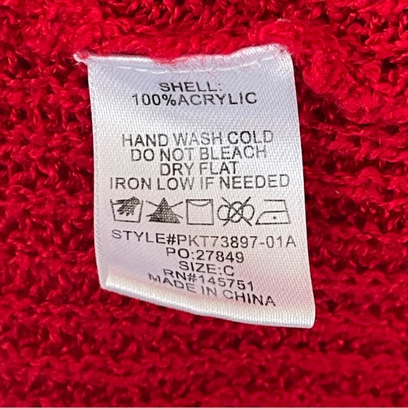 A Beautiful Soul Red Plunging V-neck Knit Sweater Size 3X - Picture 4 of 4